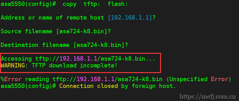 思科ASA 5550 防火墙 IOS恢复与升级 【Cisco ASA5550 rommon No images in / Error 15: File not found unable to boot an image】